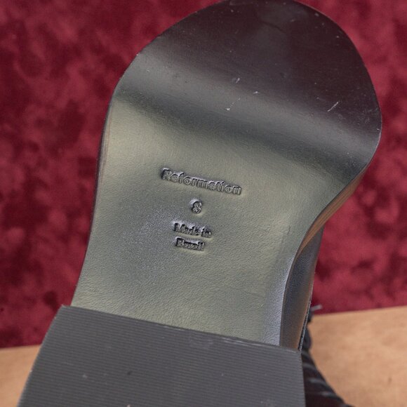 Reformation Women Ada Lace-up Zip Mid calf Combat Boots sz 8 - Picture 7 of 8